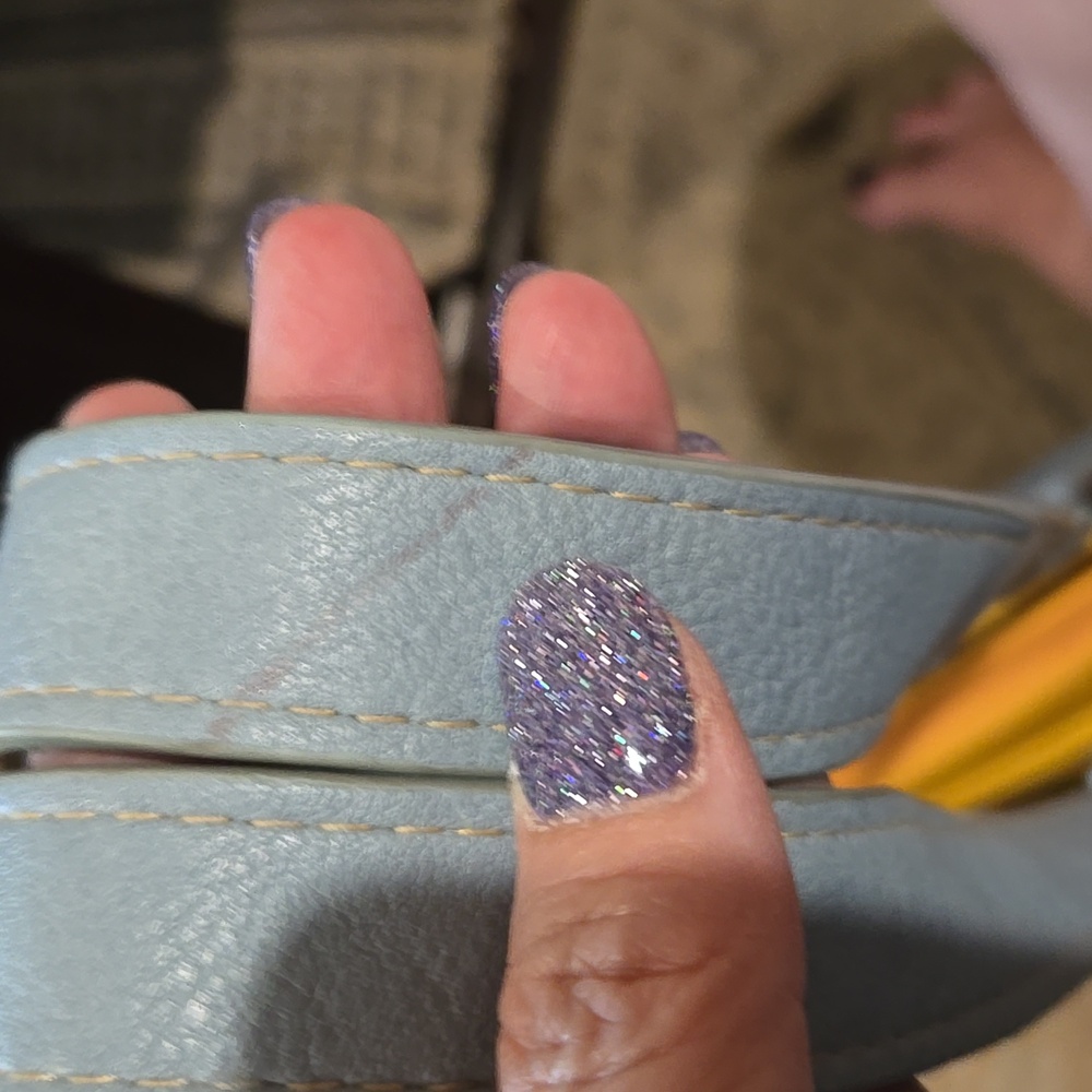 Yellow and Blue Studded Women's Bag, EUC - Picture 10 of 14